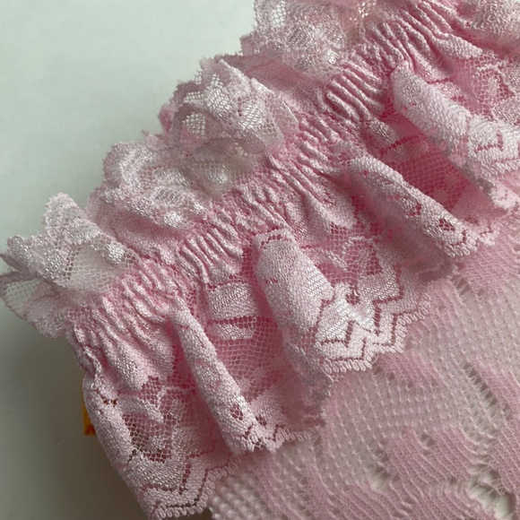 Anthropologie Hosiery Set of Two Ruffle Lace Socks 2 Pairs Orange & Pink… - Picture 7 of 11